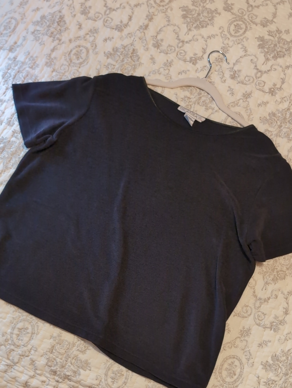 Claudia D Short Sleeve Crewneck Top - Black